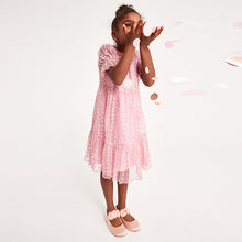 Load image into Gallery viewer, TIERED MESH PINK(5-12yrs)