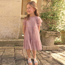 Load image into Gallery viewer, TIERED MESH PINK(5-12yrs)