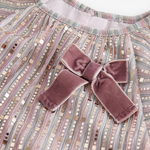 Load image into Gallery viewer, Pink Bow Sequin Party Angel Sleeve Dress (6mths-6yrs)