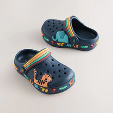 Load image into Gallery viewer, Navy Safari Clogs