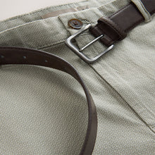 Load image into Gallery viewer, Sage Green Belted 7 Inch Chino Shorts