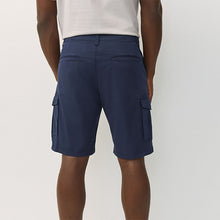 Load image into Gallery viewer, Blue Ink Stretch Cotton Rich Cargo Shorts