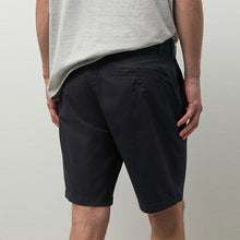 Load image into Gallery viewer, Black Slim Fit Stretch Chino Shorts