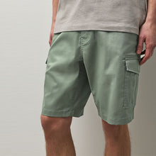 Load image into Gallery viewer, Green Sage Stretch Cotton Rich Cargo Shorts
