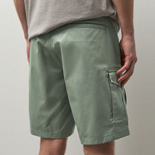 Load image into Gallery viewer, Green Sage Stretch Cotton Rich Cargo Shorts