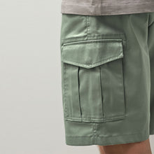 Load image into Gallery viewer, Green Sage Stretch Cotton Rich Cargo Shorts