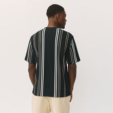 Load image into Gallery viewer, Black and Neutral Smart Vertical Stripe T-Shirt