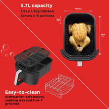 Load image into Gallery viewer, VORTEX SLIM Air Fryer 5.7Litre Stainless Steel