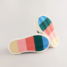Load image into Gallery viewer, Denim Blue Rainbow Standard Fit (F) High Top Trainers