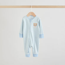 Load image into Gallery viewer, Blue Bear Way Zip Baby Sleepsuits 3 Pack (0-18mths)