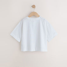 Load image into Gallery viewer, White Boxy Sequin Heart T-Shirt (3-12yrs)