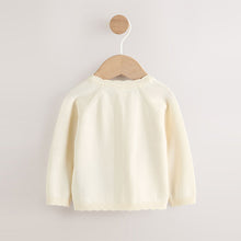 Load image into Gallery viewer, Natural Embroidered Baby Bunny Cardigan (0mths-2yrs)