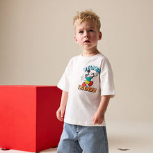 Load image into Gallery viewer, White Printed Mickey Mouse Short Sleeve T-Shirt (3mths-6yrs)