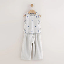 Load image into Gallery viewer, Blue Stripe Blouse and Trousers set (6mths-6yrs)