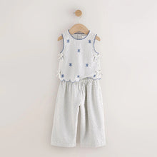 Load image into Gallery viewer, Blue Stripe Blouse and Trousers set (6mths-6yrs)