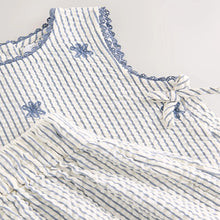 Load image into Gallery viewer, Blue Stripe Blouse and Trousers set (6mths-6yrs)