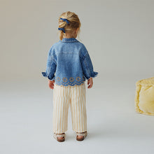 Load image into Gallery viewer, Mid Blue Denim Jacket and Stripe Trousers Set (6mths-5yrs)