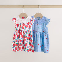 Load image into Gallery viewer, White Strawberry Baby Short Sleeve Dresse 2 Pack (0mths-2yrs)