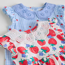 Load image into Gallery viewer, White Strawberry Baby Short Sleeve Dresse 2 Pack (0mths-2yrs)