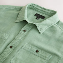 Load image into Gallery viewer, Green Regular Fit Textured Twin Pocket Long Sleeve Shirt