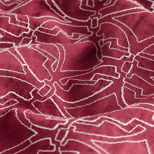 Load image into Gallery viewer, Red Textured Embroidered Tile Short Sleeve Shirt