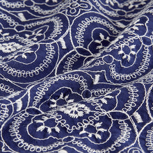 Load image into Gallery viewer, Navy Textured Embroidered Tile Short Sleeve Shirt