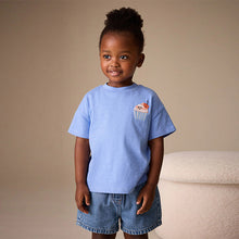 Load image into Gallery viewer, Blue Cupcake Short Sleeve Embroidered T-Shirt (3mths-6yrs)