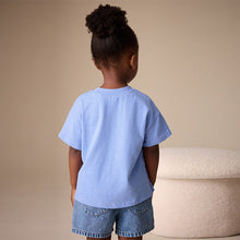 Load image into Gallery viewer, Blue Cupcake Short Sleeve Embroidered T-Shirt (3mths-6yrs)