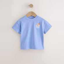 Load image into Gallery viewer, Blue Cupcake Short Sleeve Embroidered T-Shirt (3mths-6yrs)