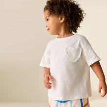 Load image into Gallery viewer, White Short Sleeve Pocket T-Shirt (3mths-6yrs)