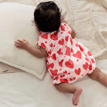 Load image into Gallery viewer, Red Heart Printed Button Through Button Through Baby Rompers 3 Pack