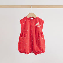 Load image into Gallery viewer, Red Heart Printed Button Through Button Through Baby Rompers 3 Pack