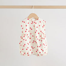 Load image into Gallery viewer, Red Heart Printed Button Through Button Through Baby Rompers 3 Pack