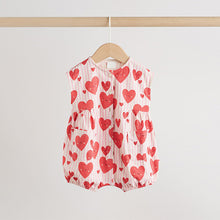 Load image into Gallery viewer, Red Heart Printed Button Through Button Through Baby Rompers 3 Pack