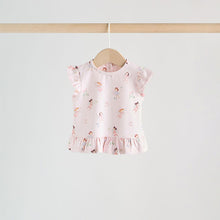 Load image into Gallery viewer, Pink/ Mint/ White Fairy Short Sleeve Top and Leggings Baby Set 6 Piece (0-18mths)