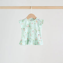 Load image into Gallery viewer, Pink/ Mint/ White Fairy Short Sleeve Top and Leggings Baby Set 6 Piece (0-18mths)