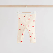 Load image into Gallery viewer, Ecru Hearts Baby Top and Leggings Set 2 Piece (0-18mths)