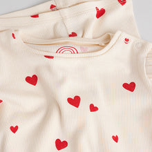 Load image into Gallery viewer, Ecru Hearts Baby Top and Leggings Set 2 Piece (0-18mths)