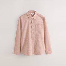 Load image into Gallery viewer, Red Regular Fit Stripe Cotton Long Sleeve Shirt