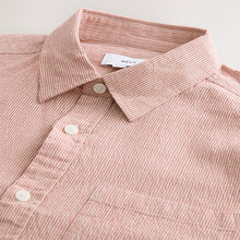 Load image into Gallery viewer, Red Regular Fit Stripe Cotton Long Sleeve Shirt