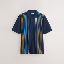 Load image into Gallery viewer, Navy Blue Vertical Stripe Polo Shirt