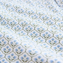 Load image into Gallery viewer, White/Blue Floral Trellis Regular Fit Long Sleeve Print Shirt