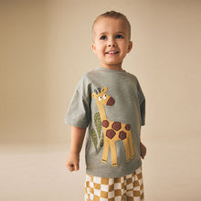 Load image into Gallery viewer, Green Giraffe Short Sleeve Appliqué T-Shirt (3mths-6yrs)
