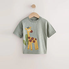 Load image into Gallery viewer, Green Giraffe Short Sleeve Appliqué T-Shirt (3mths-6yrs)