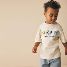 Load image into Gallery viewer, Neutral Safari Animals Short Sleeve 3D Padded T-Shirt (3mths-6yrs)