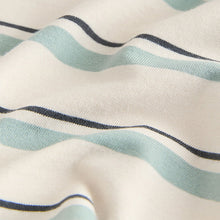 Load image into Gallery viewer, Blue/Ecru Train Short Sleeve Stripe T-Shirt (6mths-6yrs)