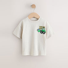 Load image into Gallery viewer, Teal Blue Digger Short Sleeve Graphic T-Shirts 3 Pack (3mths-6yrs)