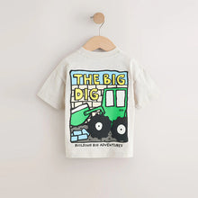 Load image into Gallery viewer, Teal Blue Digger Short Sleeve Graphic T-Shirts 3 Pack (3mths-6yrs)