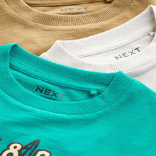Load image into Gallery viewer, Teal Blue Digger Short Sleeve Graphic T-Shirts 3 Pack (3mths-6yrs)