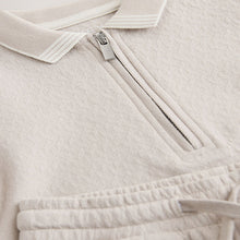 Load image into Gallery viewer, Neutral Zip Neck Short Sleeve Polo Shirt And Shorts Set (3mths-6yrs)